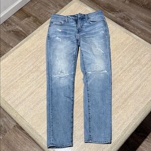 American Eagle Outfitters Distressed Blue Straight Leg Jeans